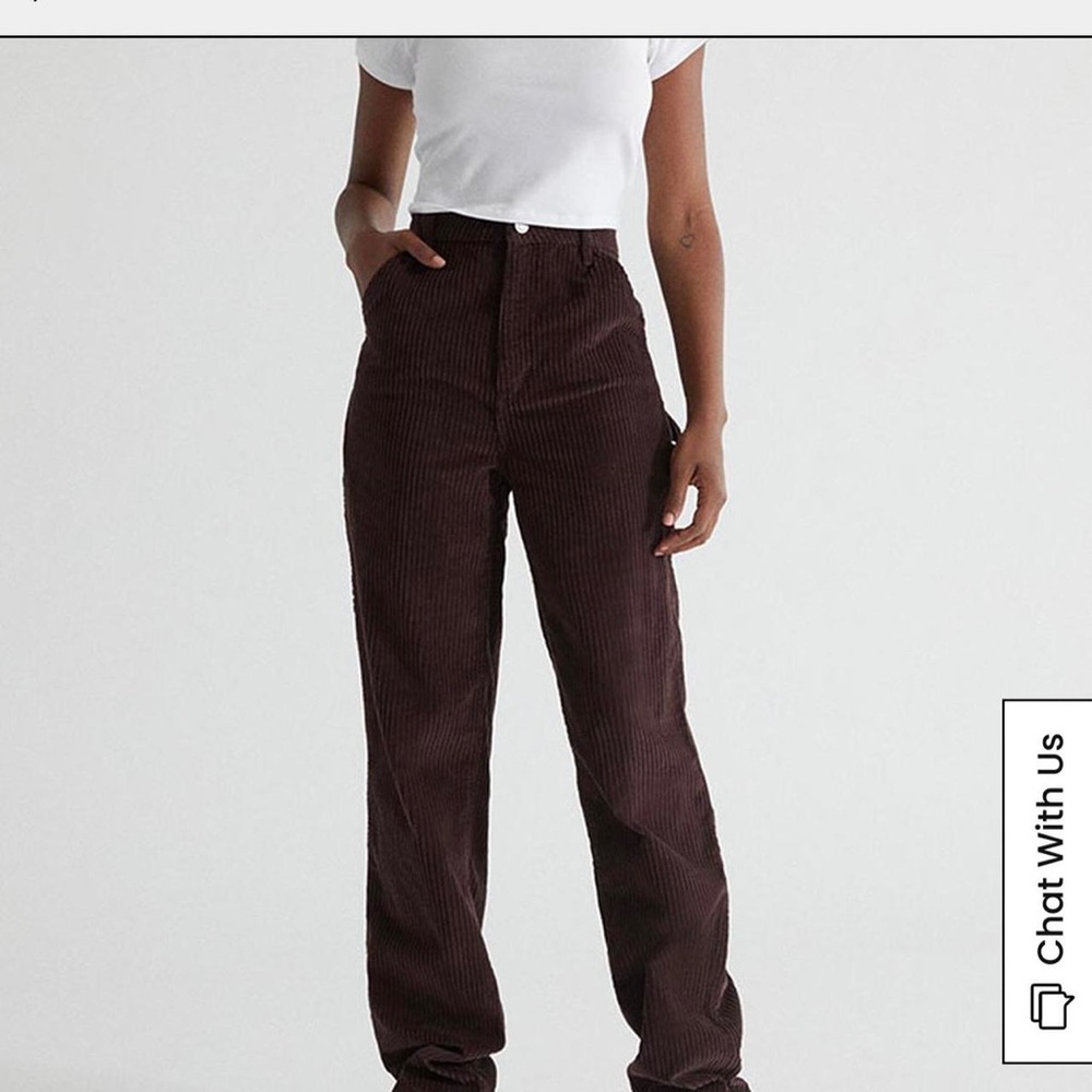 PacSun High-Rise Straight Leg Corduroy Jeans in Dark Brown